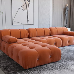 Nordic l shape Sectional sofa With Ottoman Modular Combination Velvet Modular Sofas Long Couch