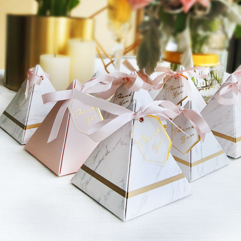 Heli Romantic Pink Bow Ribbon Door Gift Paper Bag For Wedding