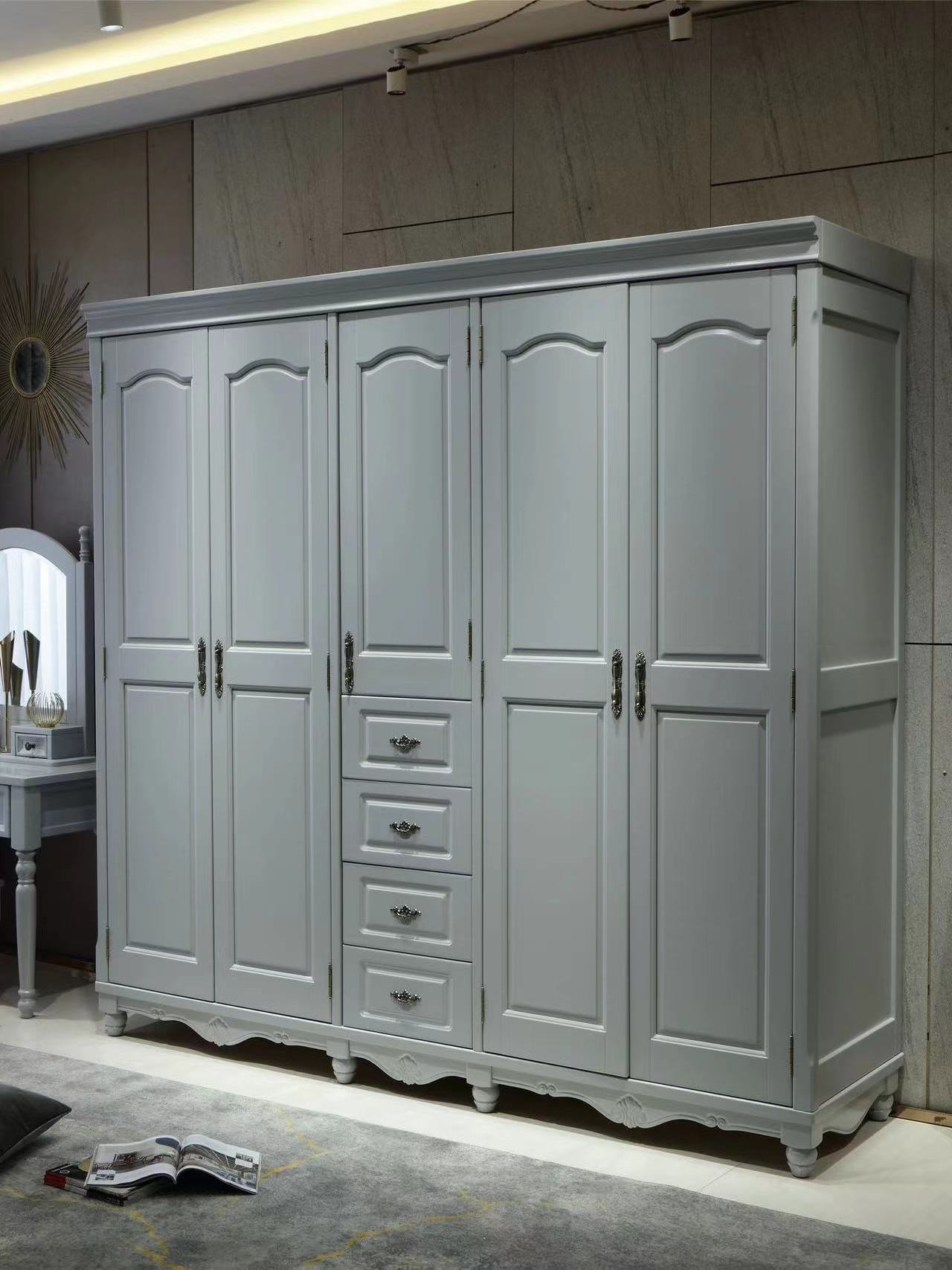 Combination Cabinet Bedroom wardrobe Solid Wood Bedroom Armoire Top Cabinet Modern Armoire