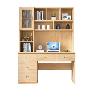 Study Table with Bookshelf Open Wooden Cabinet Bookcase Kids Storage Organizer Bookshelves for Bedroom Living Room