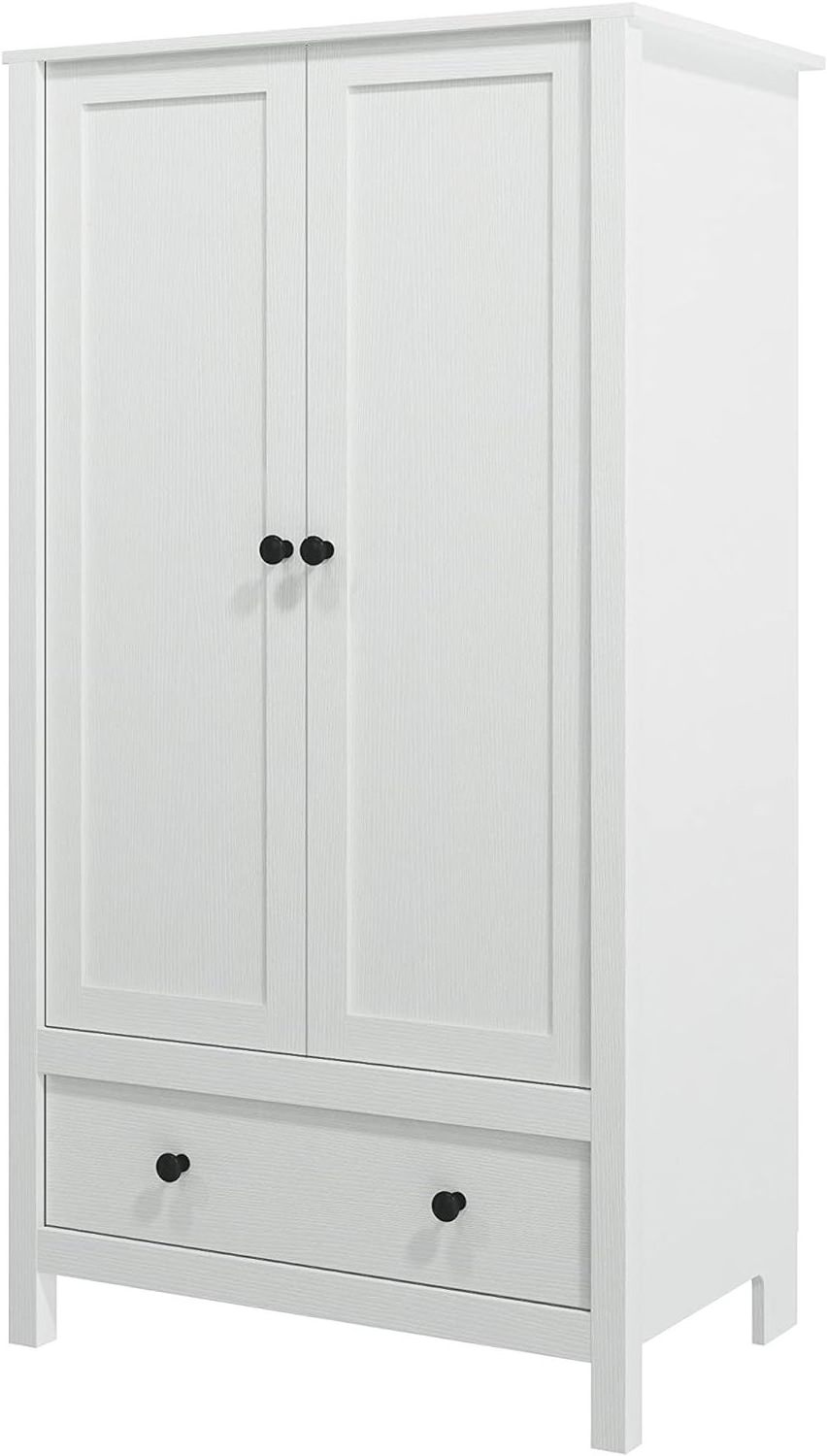 MDF solidwood plywood OSB PB 2 Door Wardrobe Armoire with Drawer for Bedroom