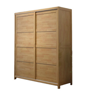 Nordic Solid Wood Sliding Door Wardrobe Portable Wardrobe Clothes Storage Bedroom Furniture Custom  Wardrobes with Shelves