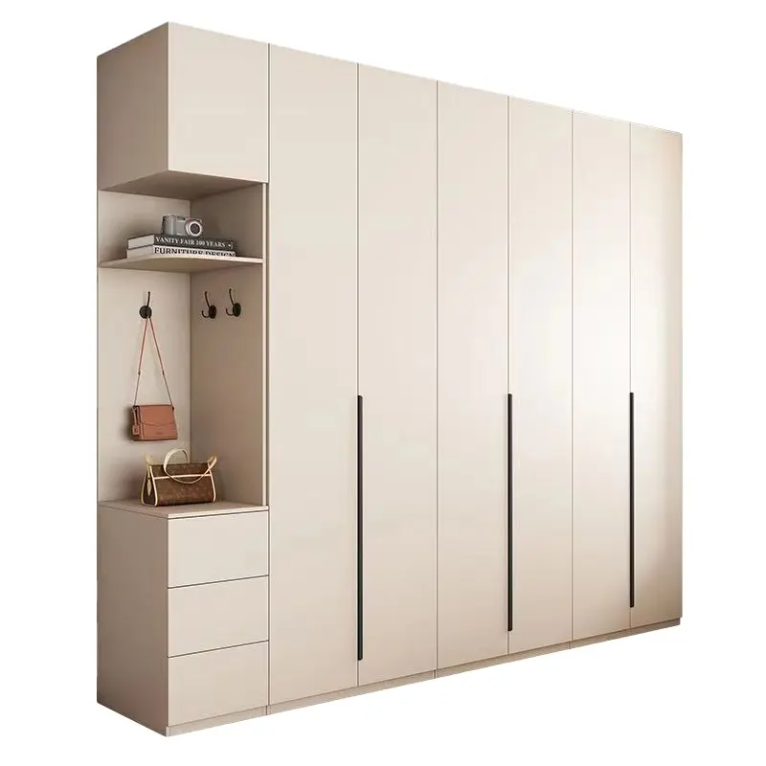 Plywood MDF  Wardrobe Bedroom Furniture PB WOOD PET Big Capacity Clothes Organizer Wardrobe Cabinet