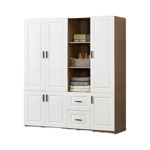 Closet four-door closet bedroom furniture bedroom wardrobe minimalist style solid wood closet