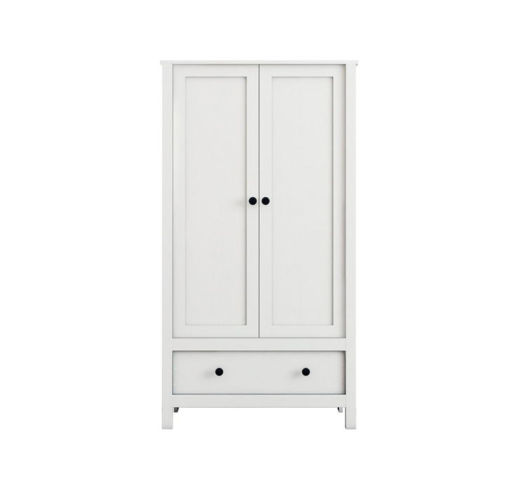 MDF solidwood plywood OSB PB 2 Door Wardrobe Armoire with Drawer for Bedroom