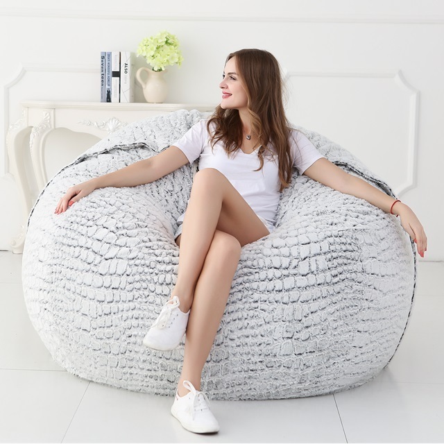 Customizable large round beanbag cover living room compressed huge new  beanbag chair Oversized soft bean bag chair