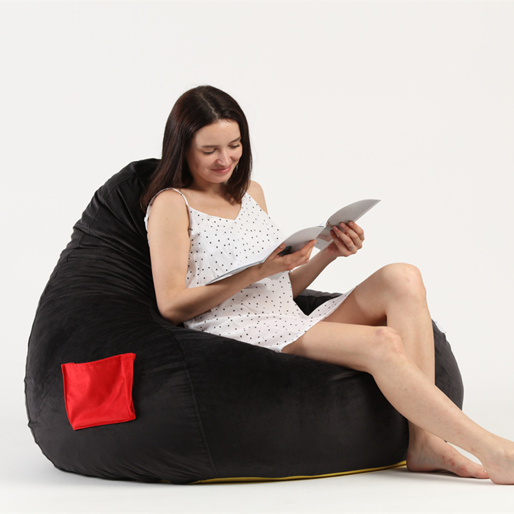 Canvas drop shape bean bag chair living room couch covers Set Custom wholesale bean bag lounger