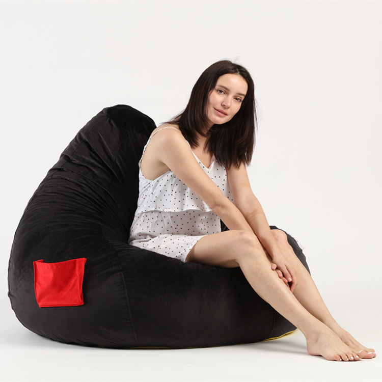 Canvas drop shape bean bag chair living room couch covers Set Custom wholesale bean bag lounger