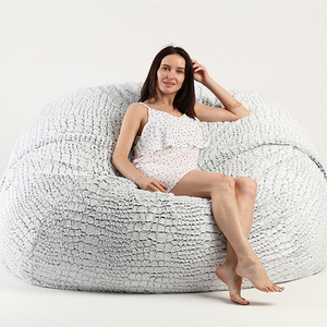 Sleep skin bean bag bed 7 6 5 ft fur fabric foam sofa sack living room chair for adult foam Sofa Chair foam stuffed lounger