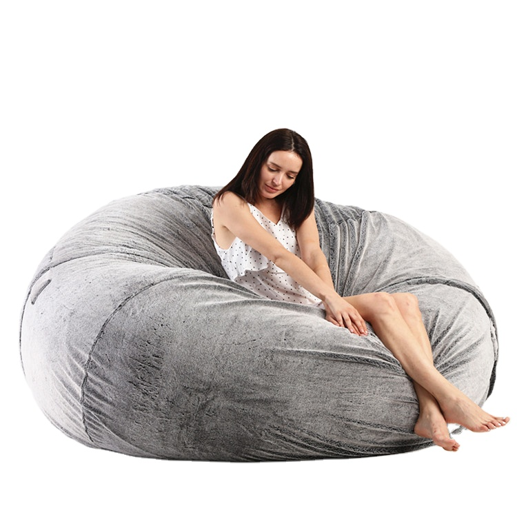 Living Room Sponge ball Giant Soft Velvet beanbag sofa cover  big sofa foam bean bags huge oversize bean bag chair sofa bed