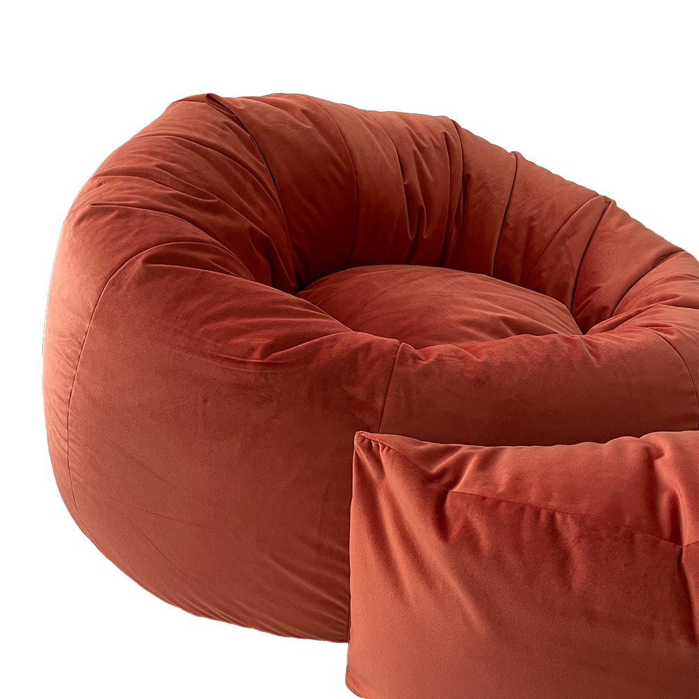 Beanbag Living Room High Quality lazy sofa Color Large Bowl Shape beanbag chair With Footstool Custom wholesale bean bag lounger