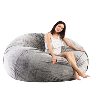 Living Room Sponge ball Giant Soft Velvet beanbag sofa cover  big sofa foam bean bags huge oversize bean bag chair sofa bed