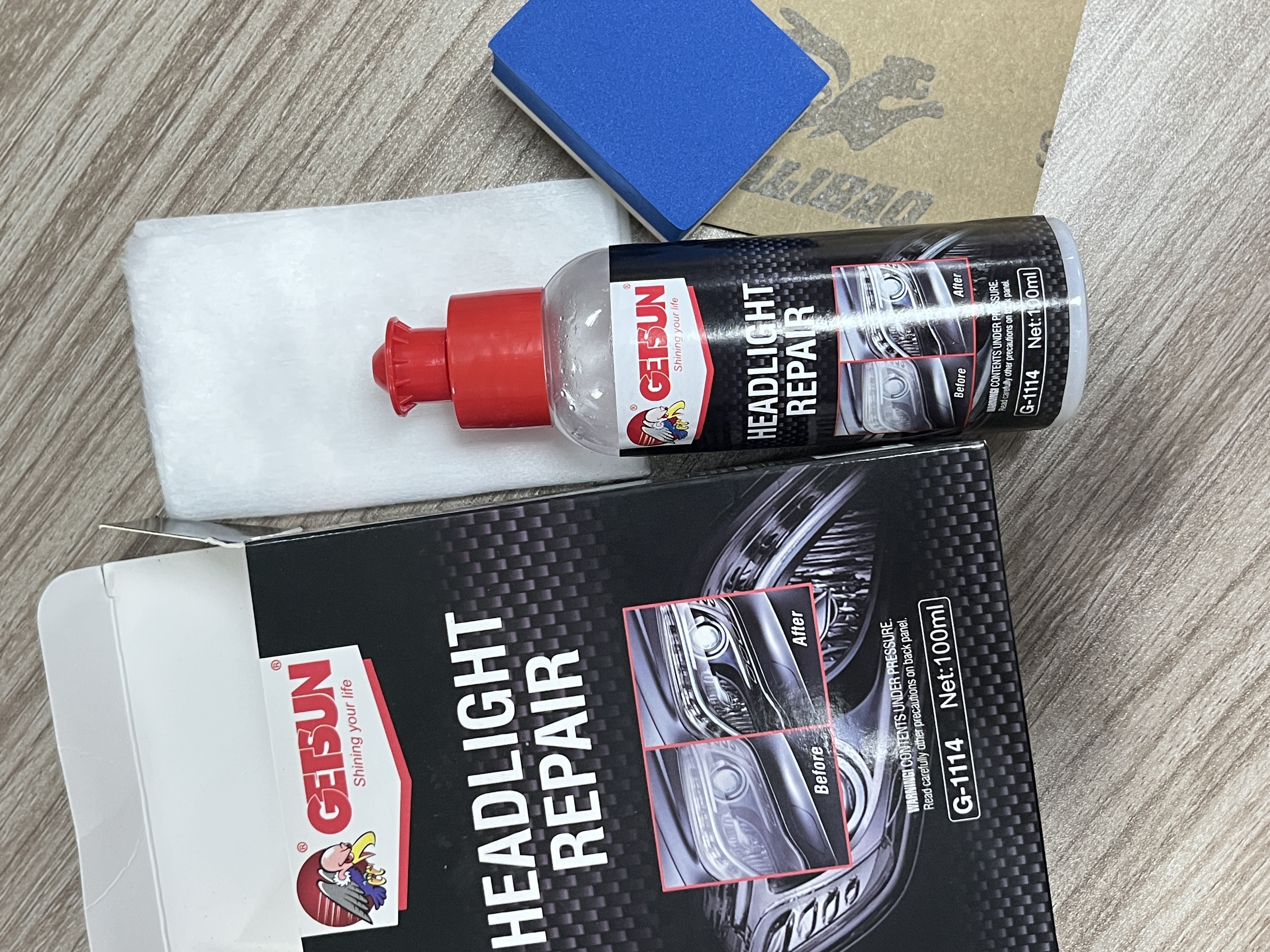 GETSUN Getsun Headlight Renovation Headlight Restorer Clean and Polish Kit Contains Tools