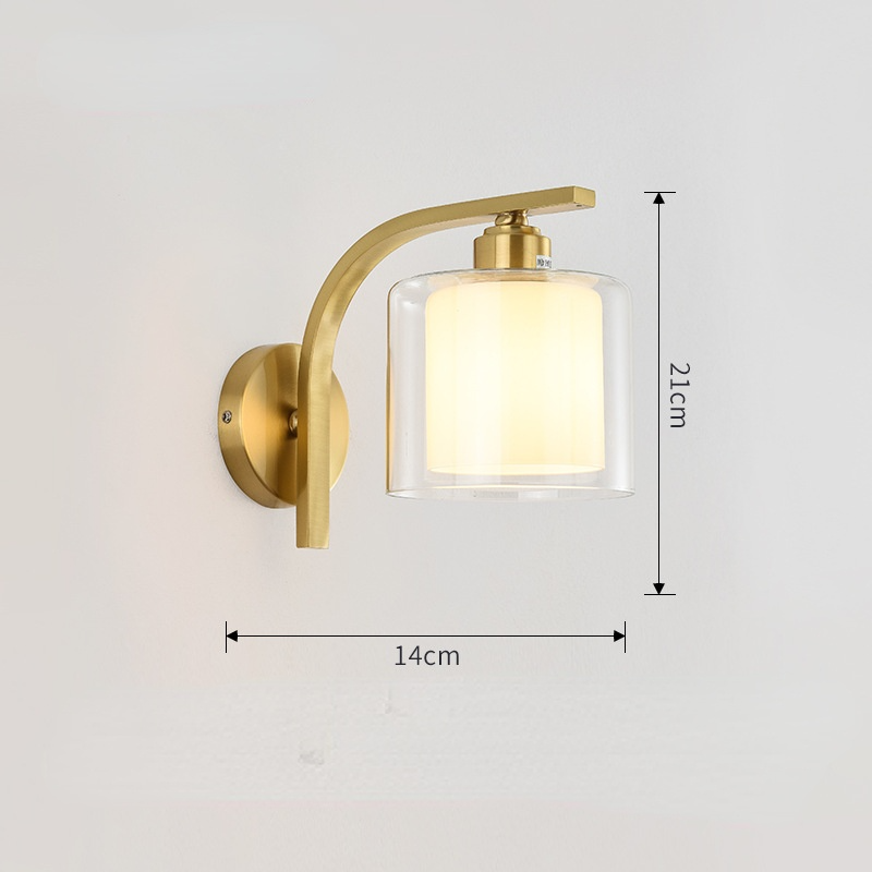 Timjay Modern Gold Glass Ball Living Room Bathroom Bedroom Bedside Entrance Porch Indoor Lighting Decoration Led Wall Light Lamp