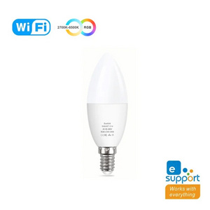 Timjay EWelink Zigbee E14 Wifi RGB C+W Dimmable Lamp E14 Candle Works Alexa Google Home Yandex Alice Smart Led Bulb