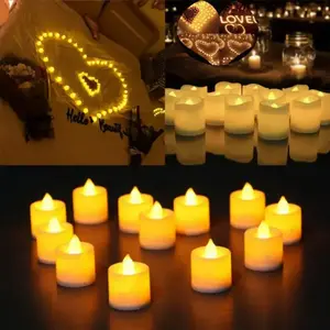 Led Electronic Candle Light Cylinder Heart-Shaped Light Confession Show Love Proposal Room Decoration Wedding Props Night Light