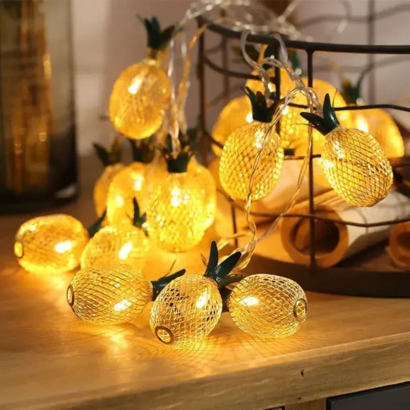 10/20 LED Pineapple String Lights Battery Operated Home Party Christmas Wedding New Year Garden Decoration Night Lights