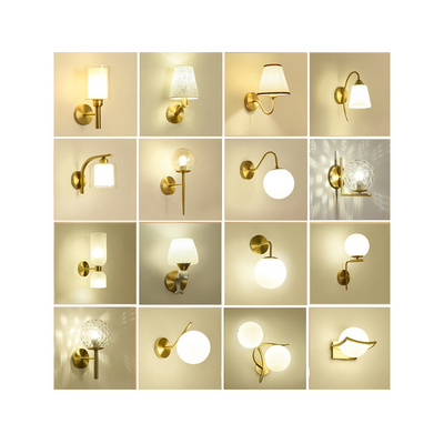 Timjay Modern Gold Glass Ball Living Room Bathroom Bedroom Bedside Entrance Porch Indoor Lighting Decoration Led Wall Light Lamp