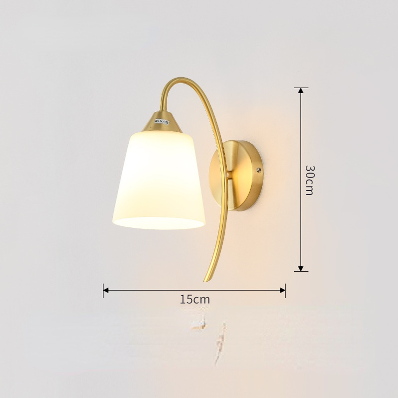 Timjay Modern Gold Glass Ball Living Room Bathroom Bedroom Bedside Entrance Porch Indoor Lighting Decoration Led Wall Light Lamp