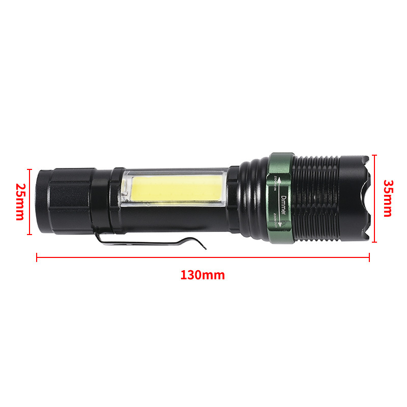 T6 COB side Variable Focus Charging Zoomable waterproof pen clip rechargeable usb led tactical torch light lantern outdoor f