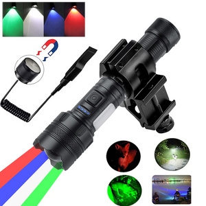 White Red Green Blue 4 Light Sources Magnetic Waterproof Cob  Usb Type-c Powerful Rechargeable Tactical Led Torches Flashlight