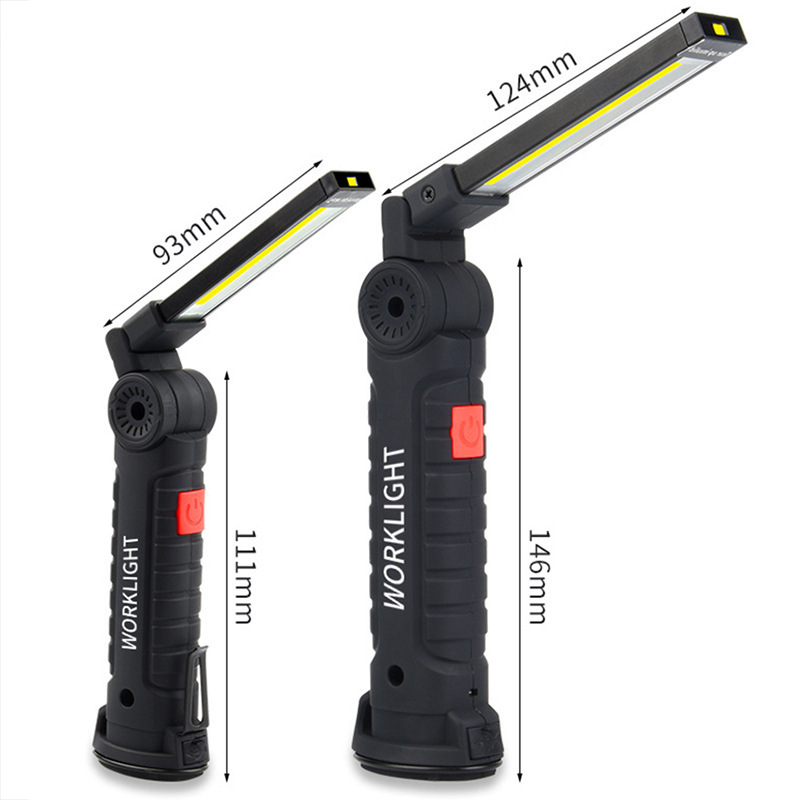 Portable 5 Modes Folding with Magnet & Hook Rechargeable USB led torch Work light flashlights