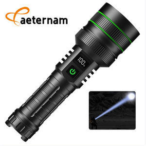 100000 lumens high power Power bank 1500m zoomable led waterproof flashlight long range powerful tactical torch light flashlight