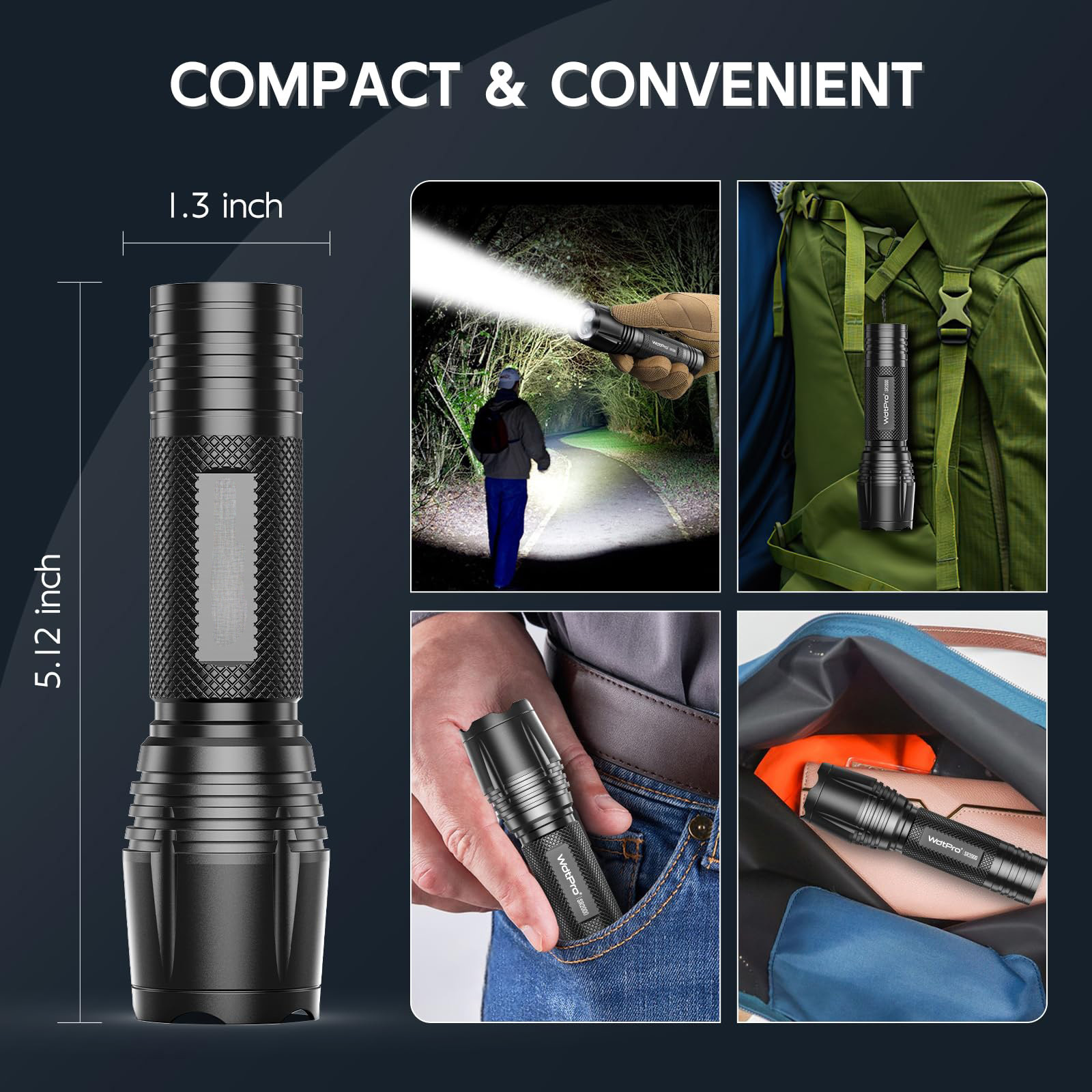 aeternam Super bright Water Resistant T6 zoomable power bank waterproof rechargeable usb led tactical torch light flashlight