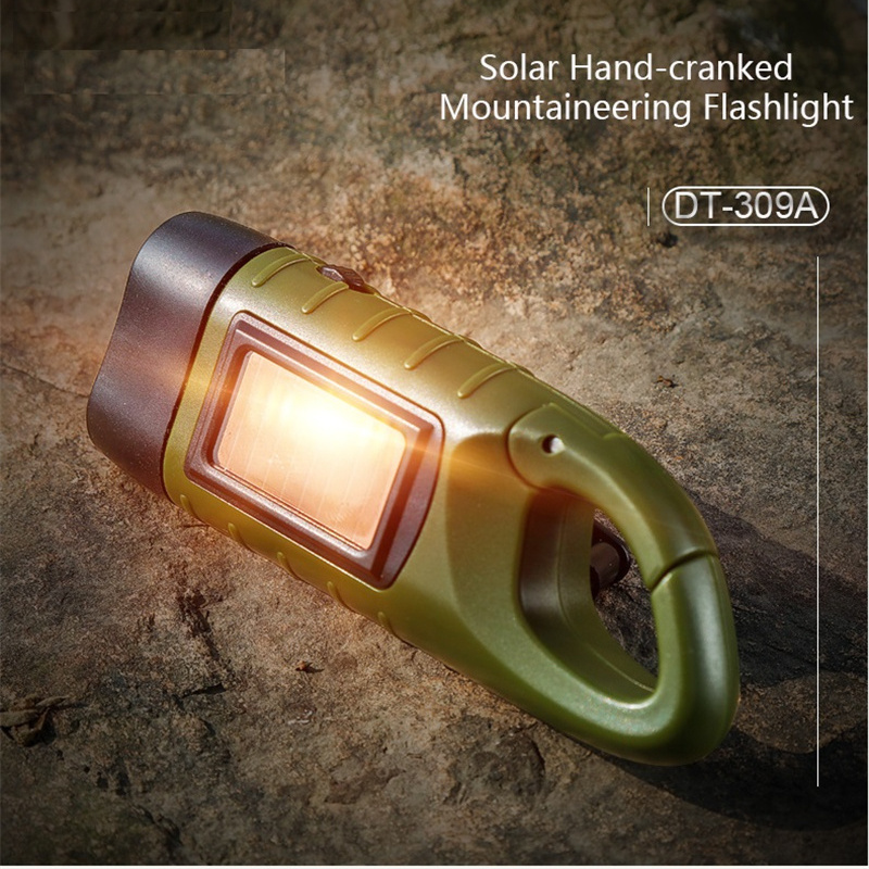 Helius Hand Crank Solar Powered Flashlight Emergency Rechargeable Led Flashlights Self Powered Charging Torch Light Flashlight