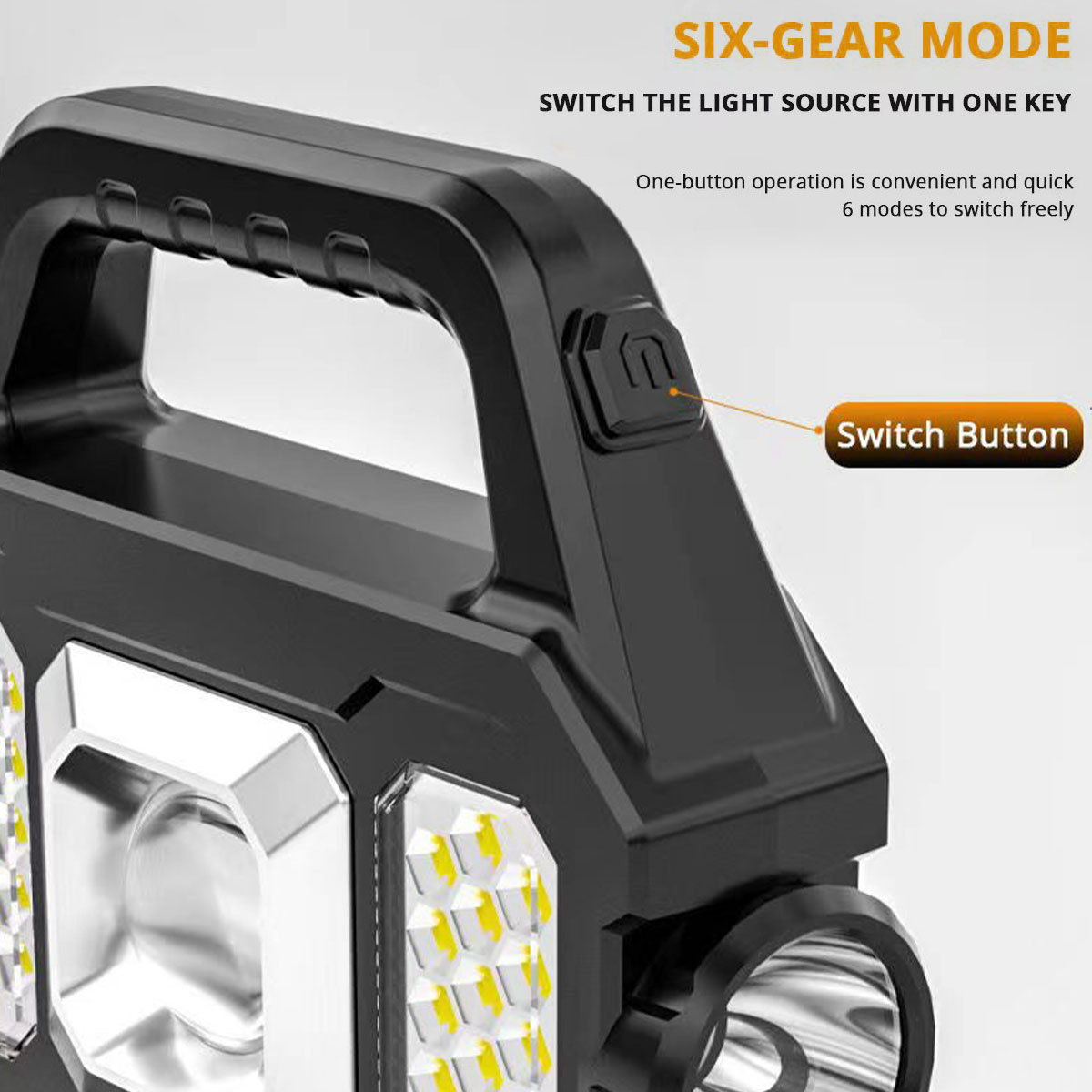 Super Bright Cob Camping Handheld Solar Powered Lanterns Spotlight Searchlight Work Lights USB Rechargeable led torch flashlight