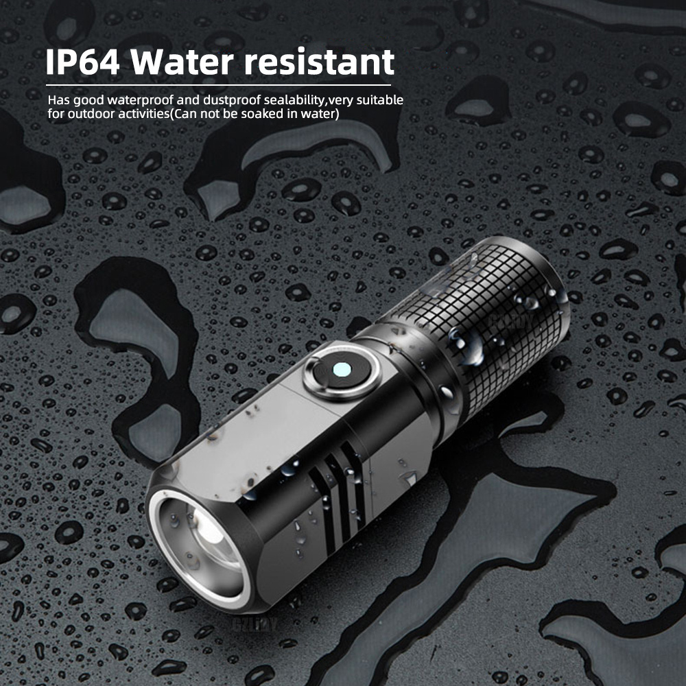 Mini Powerful Zoom ip65 18650 battery Aluminum Alloy Body rechargeable usb p50 led torch tactical light flashlights