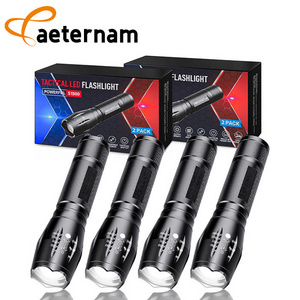 aeternam Super bright Water Resistant T6 zoomable power bank waterproof rechargeable usb led tactical torch light flashlight