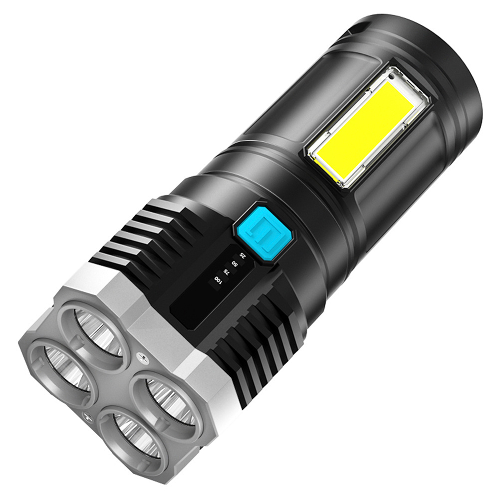 4 Lamp Beads Led Multi-function Glare Torch COB Side Light Outdoor Portable Household USB Rechargeable Fishing Flashlight