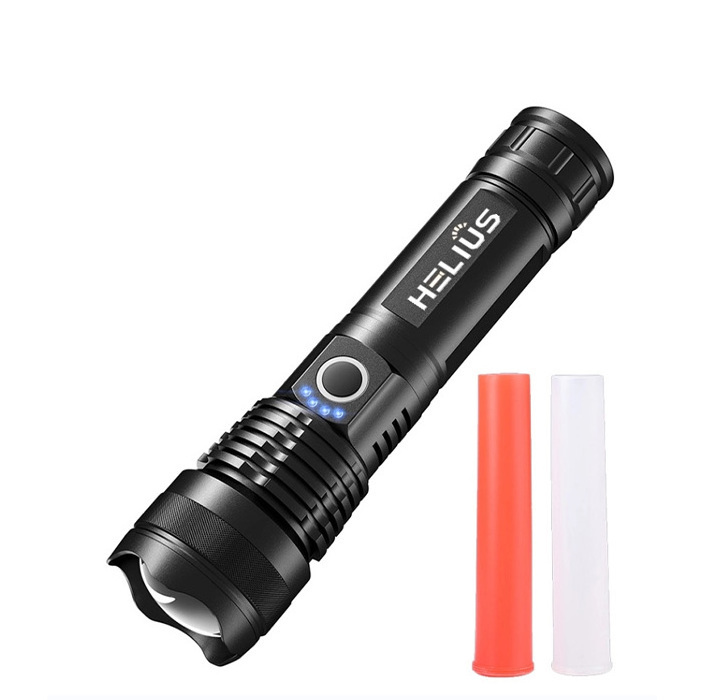 P70 Power display telescopic zoom Railway Baton waterproof rechargeable usb led tactical torch light outdoor flashlight