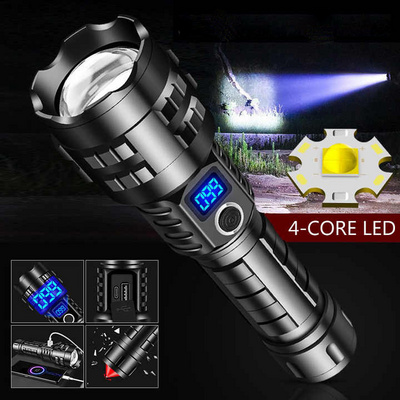 100000 lumen Power bank Rechargeable zoom waterproof long range powerful 26650 Battery LED tactical Torch light Flashlights