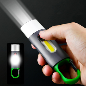 Mini Strong Light Outdoor Camping for Emergency Strong Light KeyChain USB Rechargeable Waterproof LED Torch Flashlight