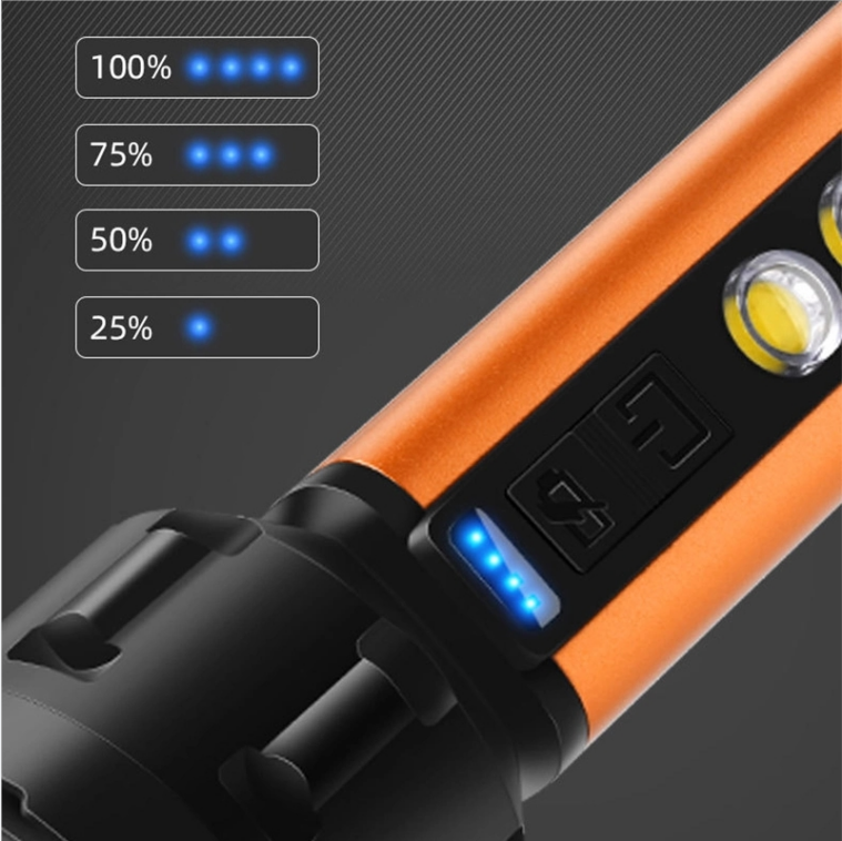 xpe cob side light long range waterproof rechargeable usb led tactical torch outdoor light flashlight