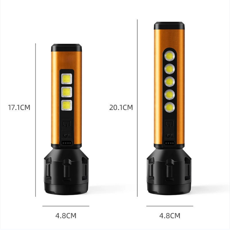 xpe cob side light long range waterproof rechargeable usb led tactical torch outdoor light flashlight