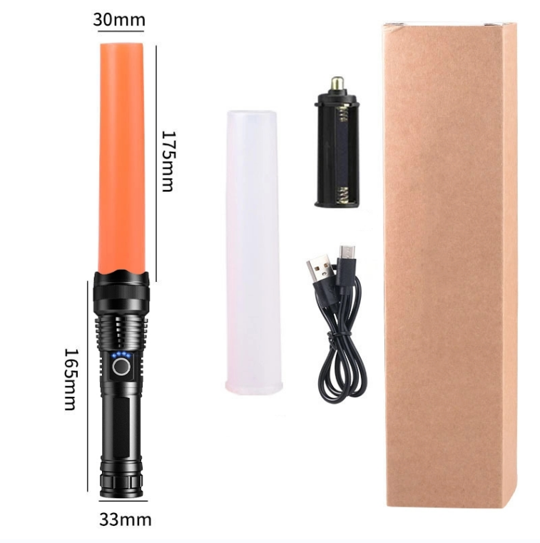 P70 Power display telescopic zoom Railway Baton waterproof rechargeable usb led tactical torch light outdoor flashlight