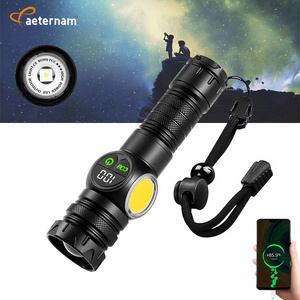 3000 Lumen white laser 1000m Long Range Power bank zoom waterproof rechargeable usb led tactical torch with COB Light flashlight