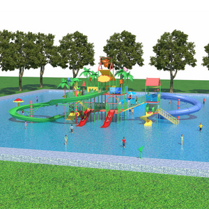 Hot selling adult kids playground equipment manufacturer swimming pool playground water slide  water park amusement equipment