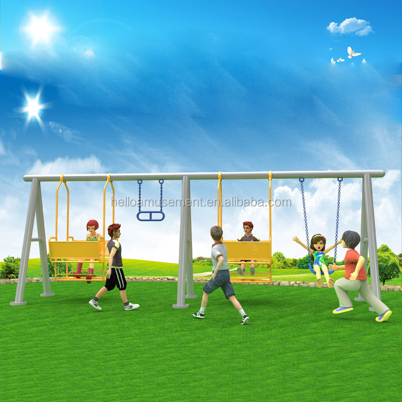 hot sell children small play ground plastic swings and slides for outdoor