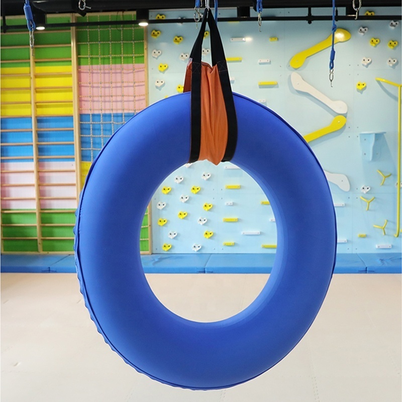 toddler vestibular function training balance exercise toy daycare indoor sensory training inflatable tire swing for wholesale.