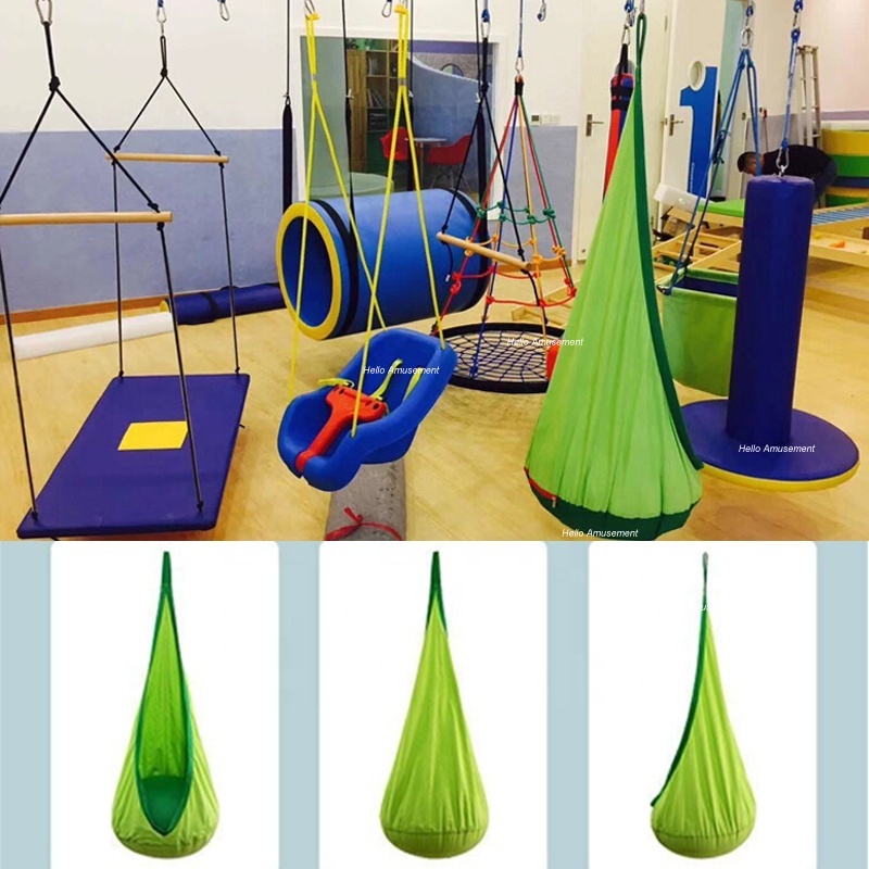 Toddler vestibular balance exercise toy daycare indoor sensory hanging training pod swing sensory swing for wholesale