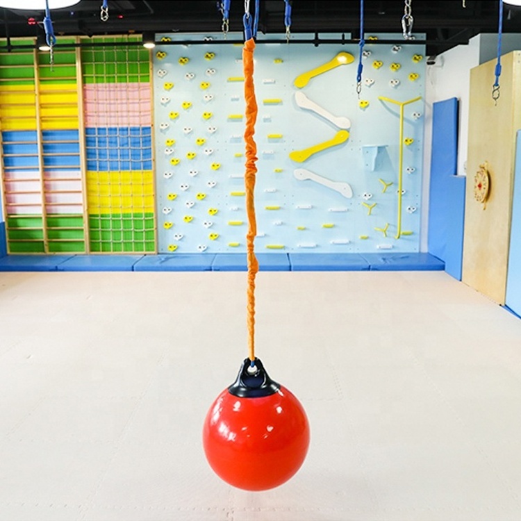 Indoor toddler vestibular balance exercise toy daycare sensory training inflatable hanging ball swing for wholesale