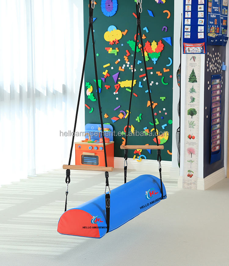 Kids vestibular balance training equipment semi-cylindrical  autism swing sensory therapy swing for sale