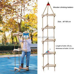 Children indoor sensory hanging training swing Wooden climbing ladders daycare sensory play swing for wholesale