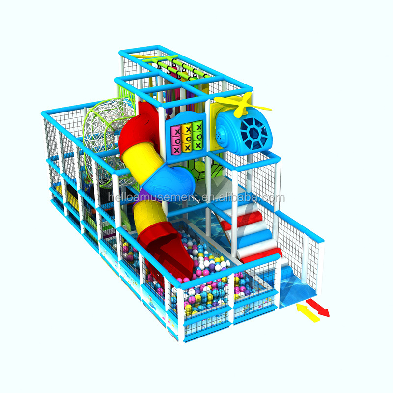 children soft indoor play center kids playground long fiberglass slide plastic spiral tube high tower slide