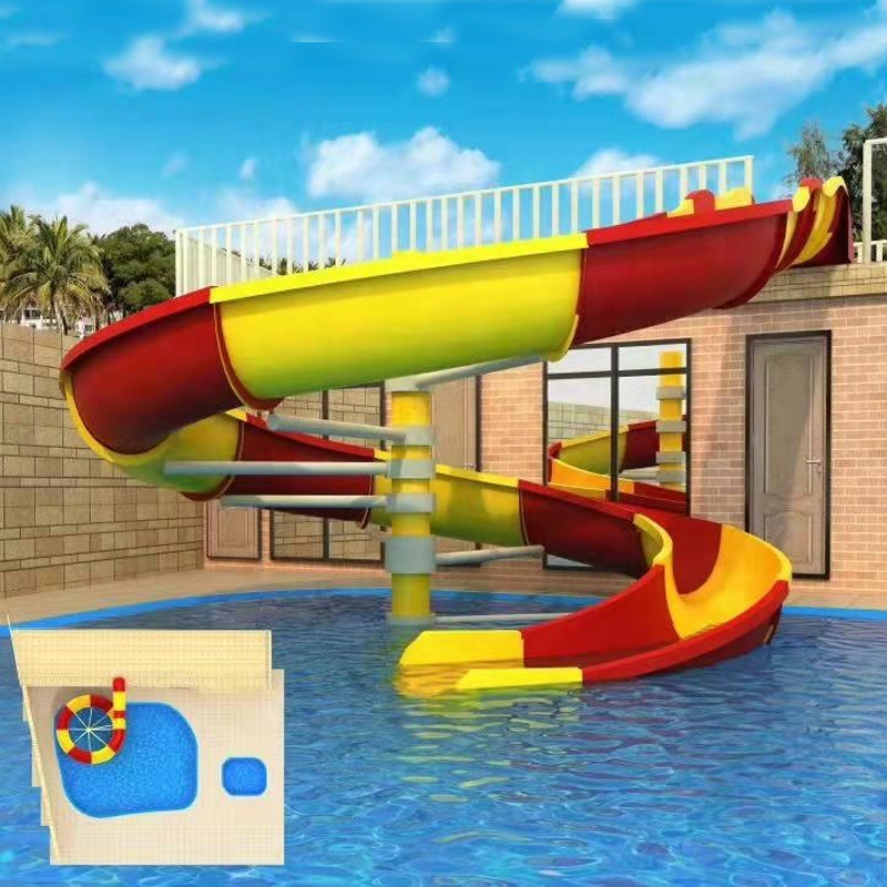 Children Water Park Fiberglass Pool  Water Slides For Garden Swimming Pools