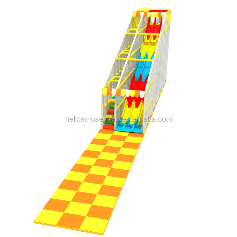 children soft indoor play center kids playground long fiberglass slide plastic spiral tube high tower slide